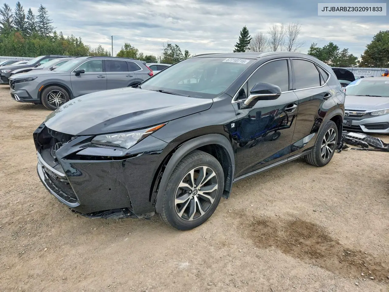 LEXUS NX 2016, VIN JTJBARBZ3G2091833