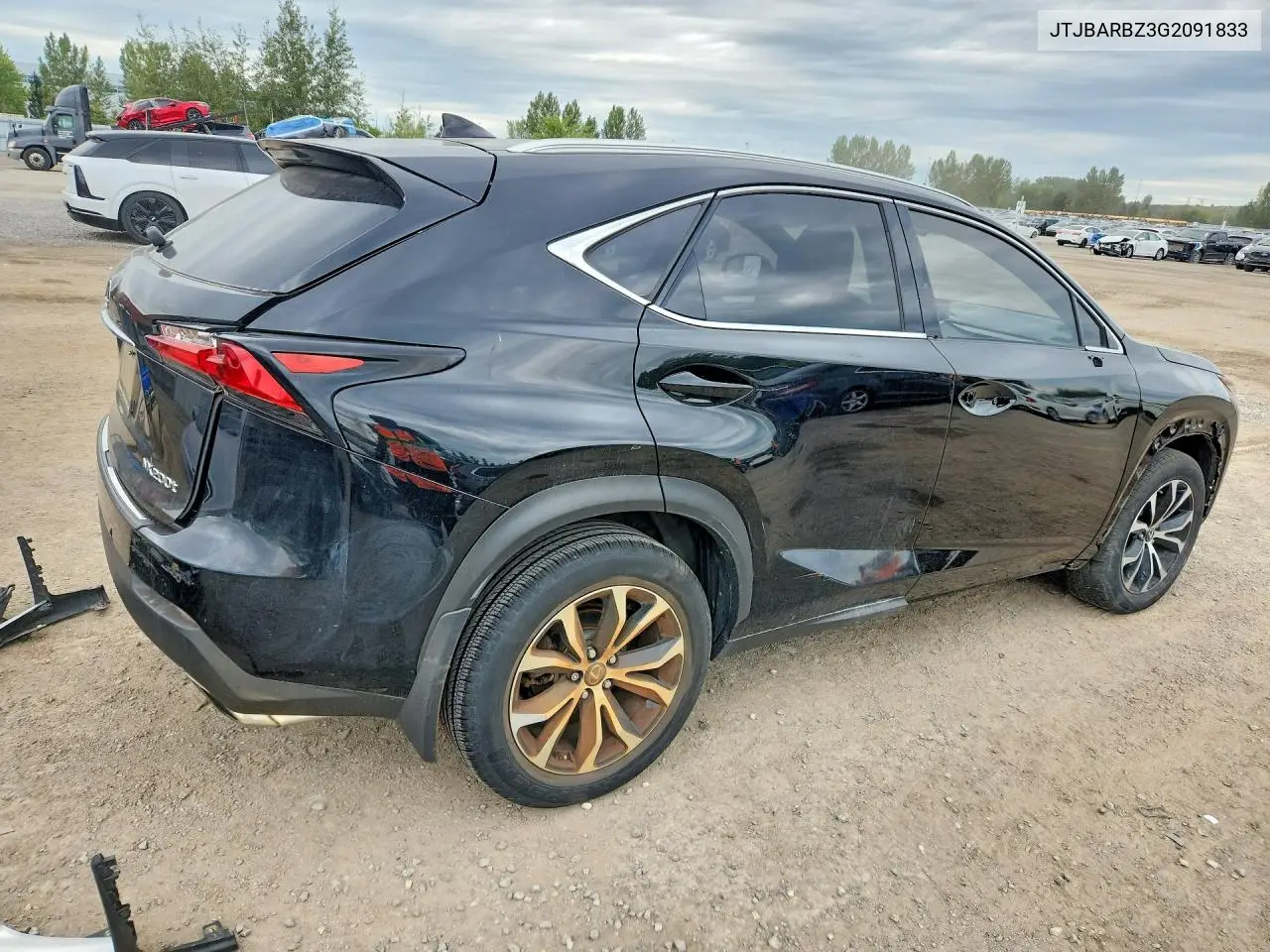 2016 LEXUS NX VIN JTJBARBZ3G2091833 — фото 3