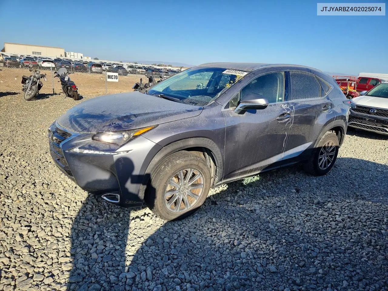 LEXUS NX 2016, VIN JTJYARBZ4G2025074