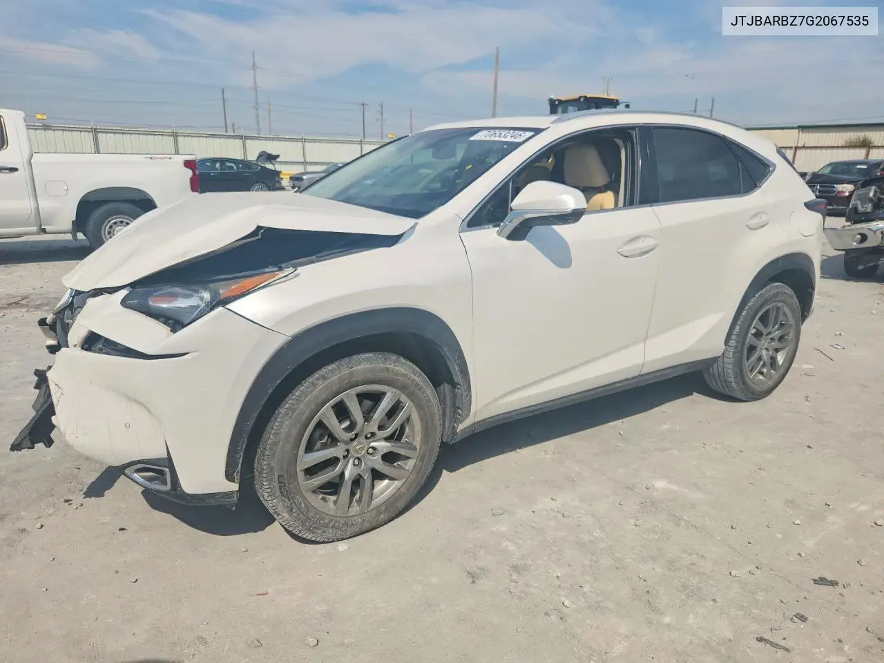 LEXUS NX 2016, VIN JTJBARBZ7G2067535
