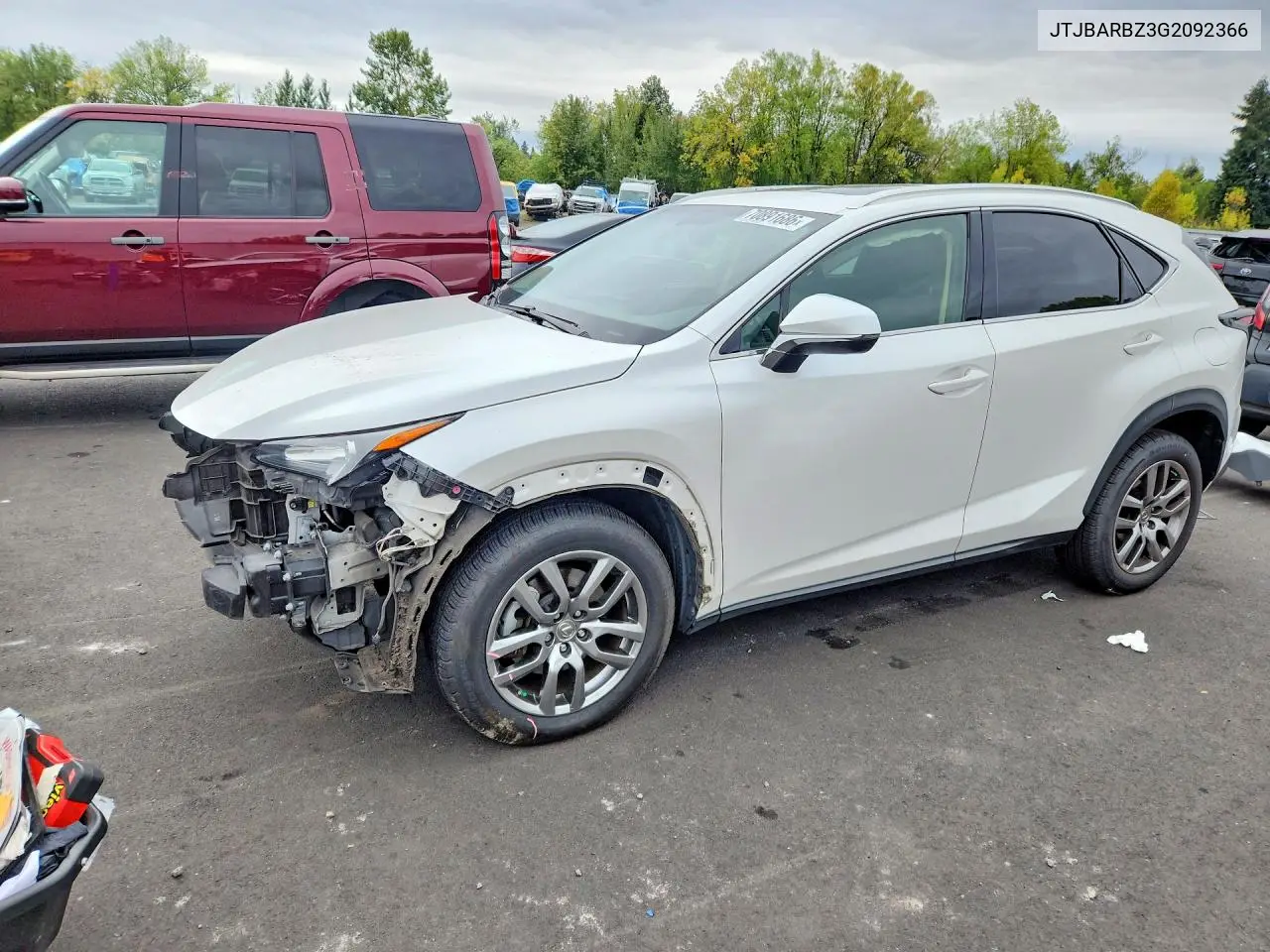 LEXUS NX 2016, VIN JTJBARBZ3G2092366