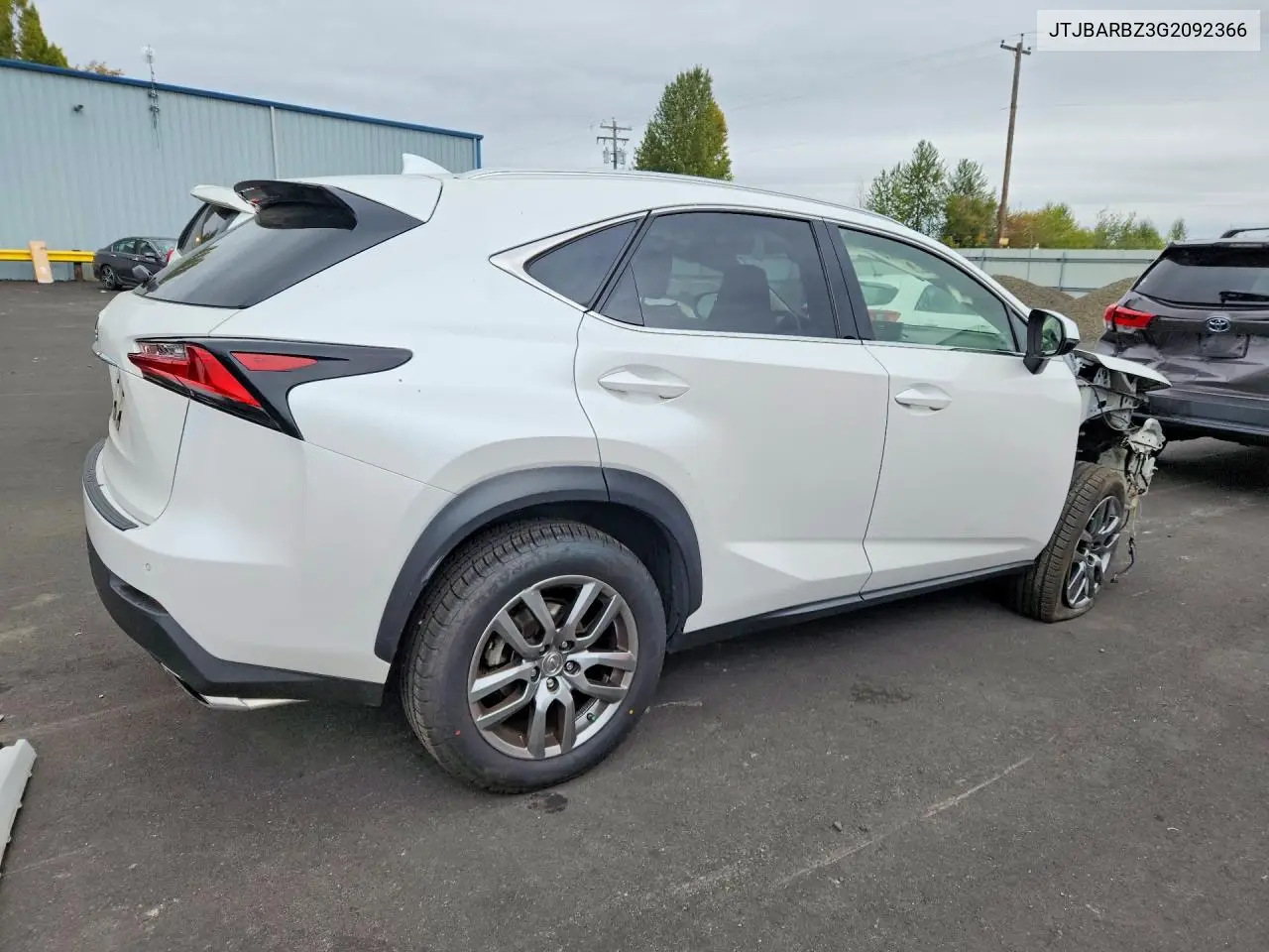 2016 LEXUS NX VIN JTJBARBZ3G2092366 — фото 3