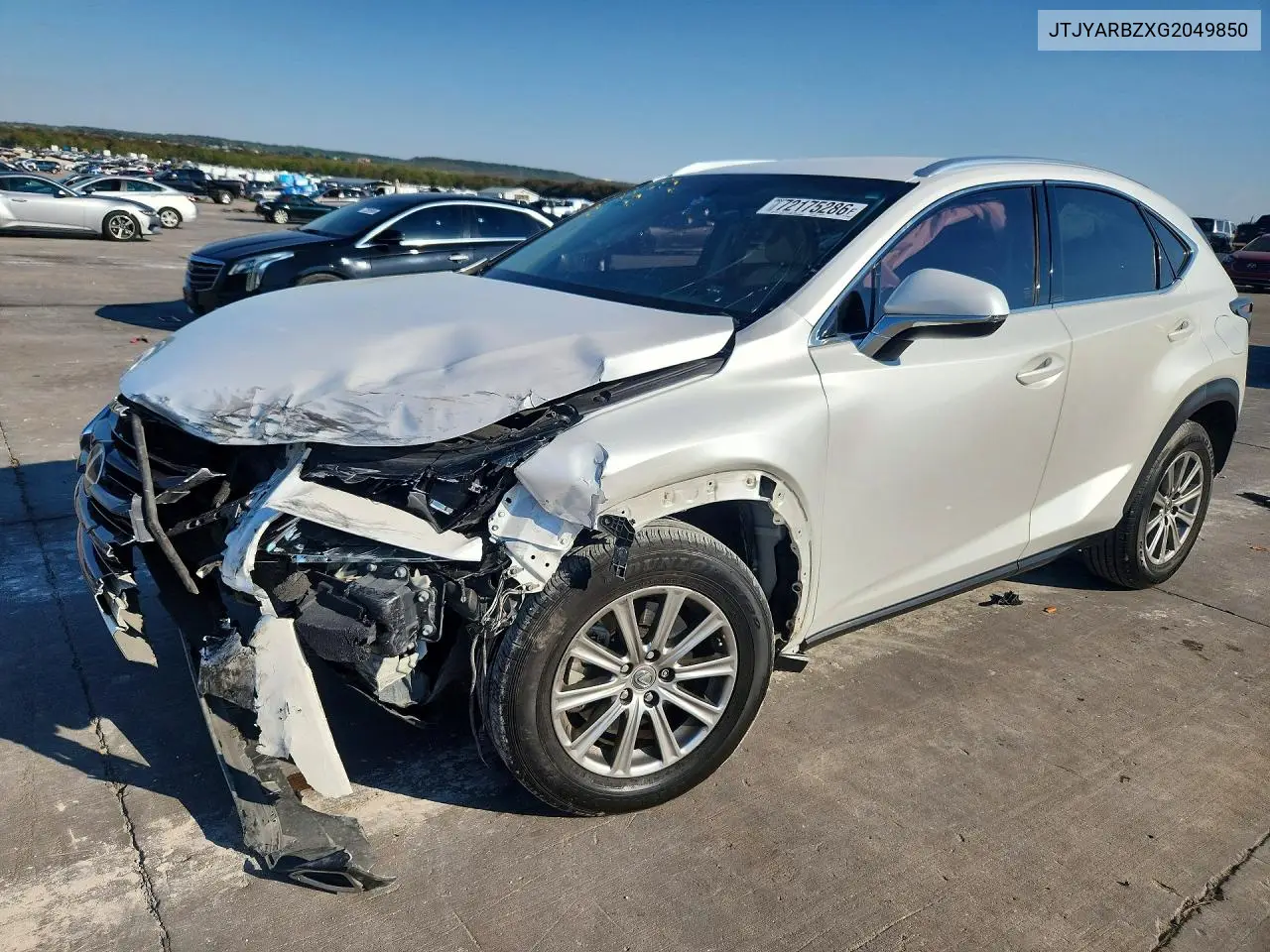 LEXUS NX 2016, VIN JTJYARBZXG2049850