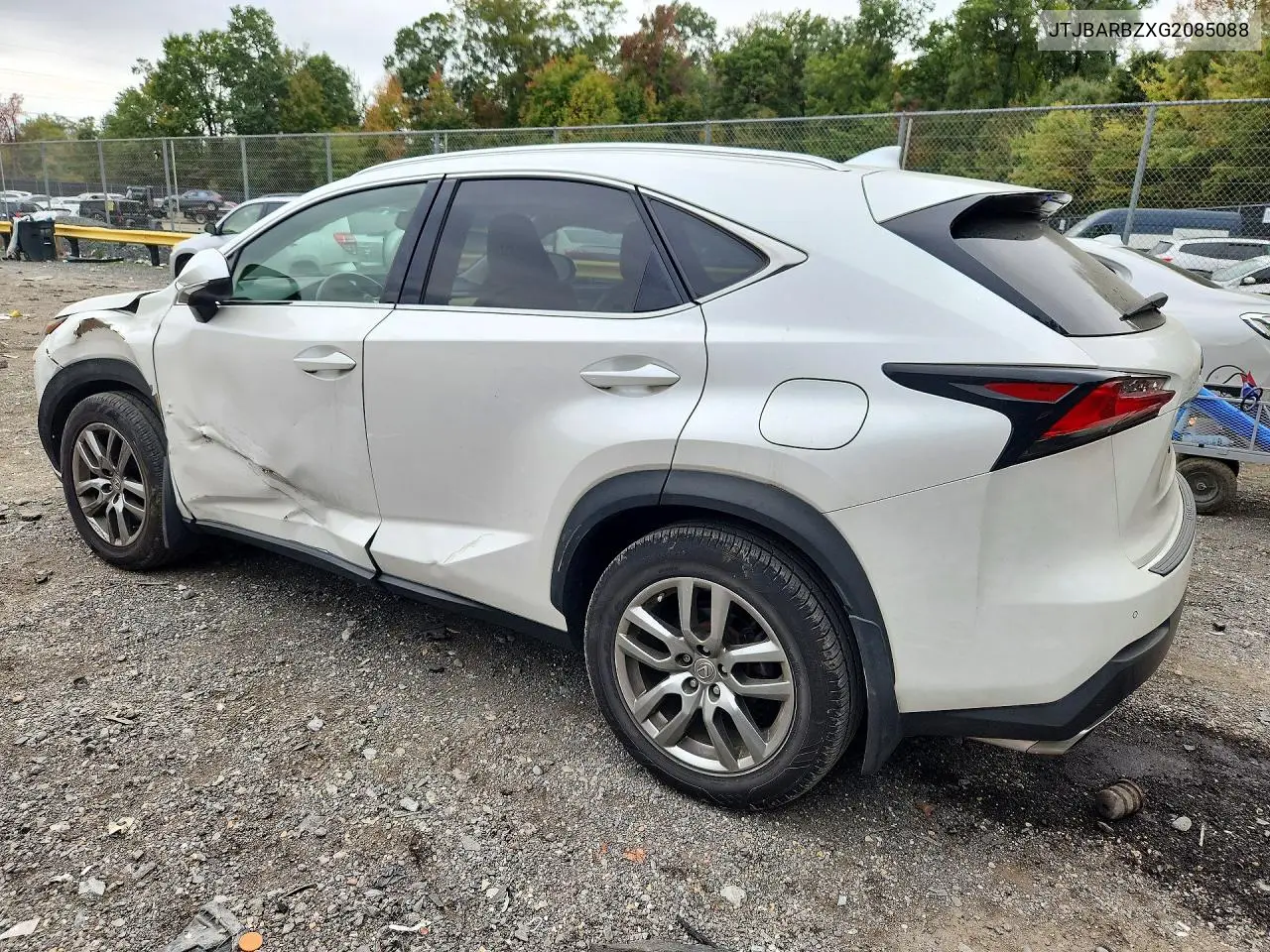 2016 LEXUS NX VIN JTJBARBZXG2085088 — фото 2