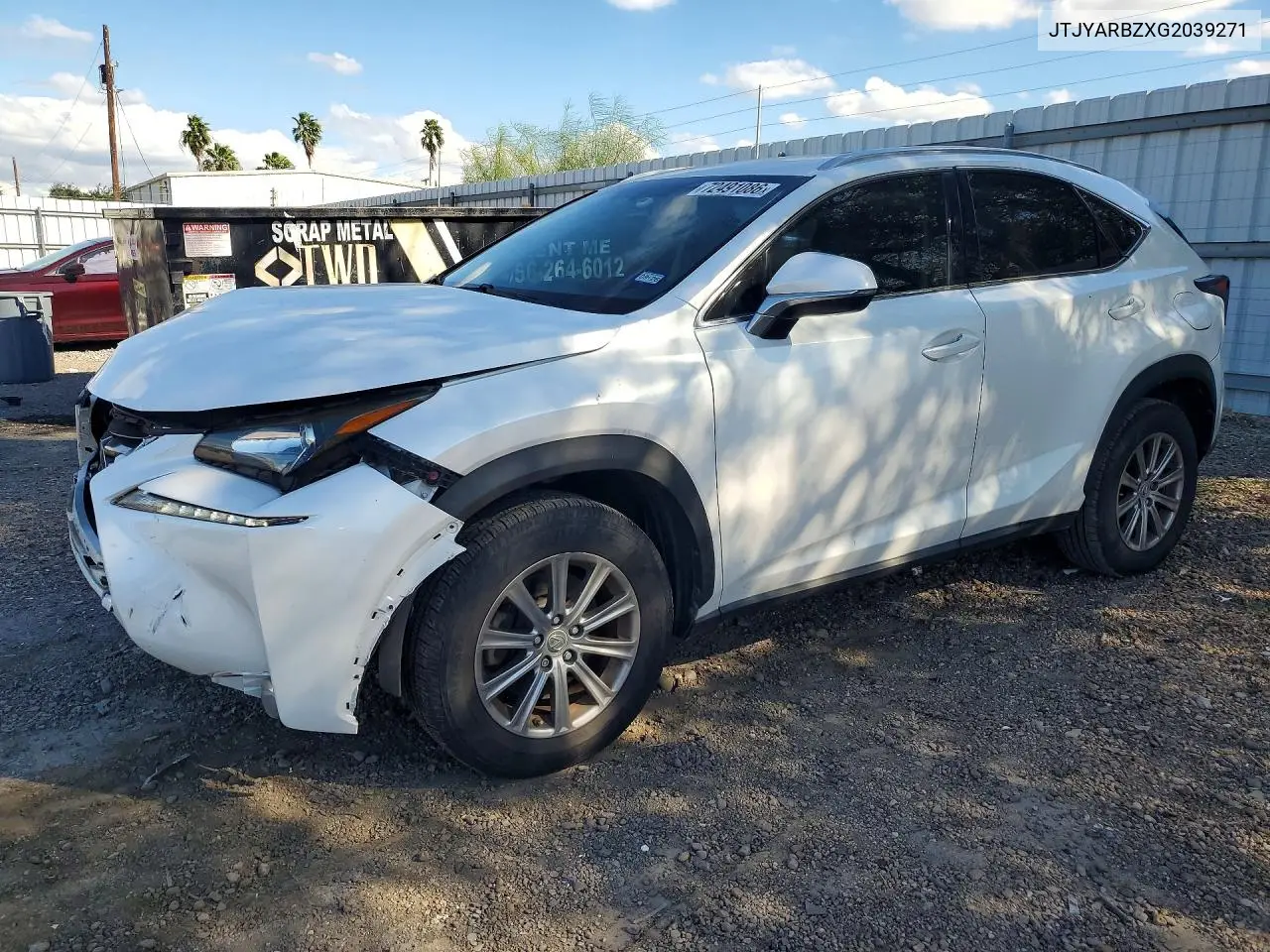 LEXUS NX 2016, VIN JTJYARBZXG2039271