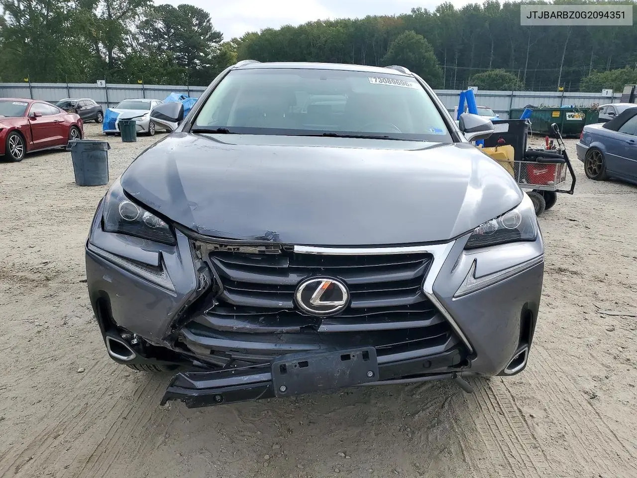 2016 LEXUS NX VIN JTJBARBZ0G2094351 — фото 5