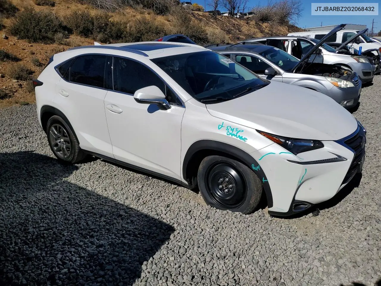 2016 LEXUS NX VIN JTJBARBZ2G2068432 — фото 4