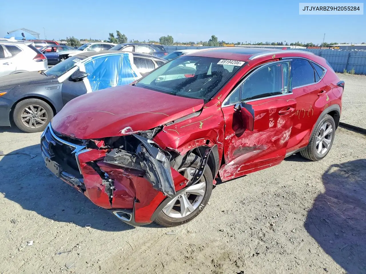 LEXUS NX 2017, VIN JTJYARBZ9H2055284