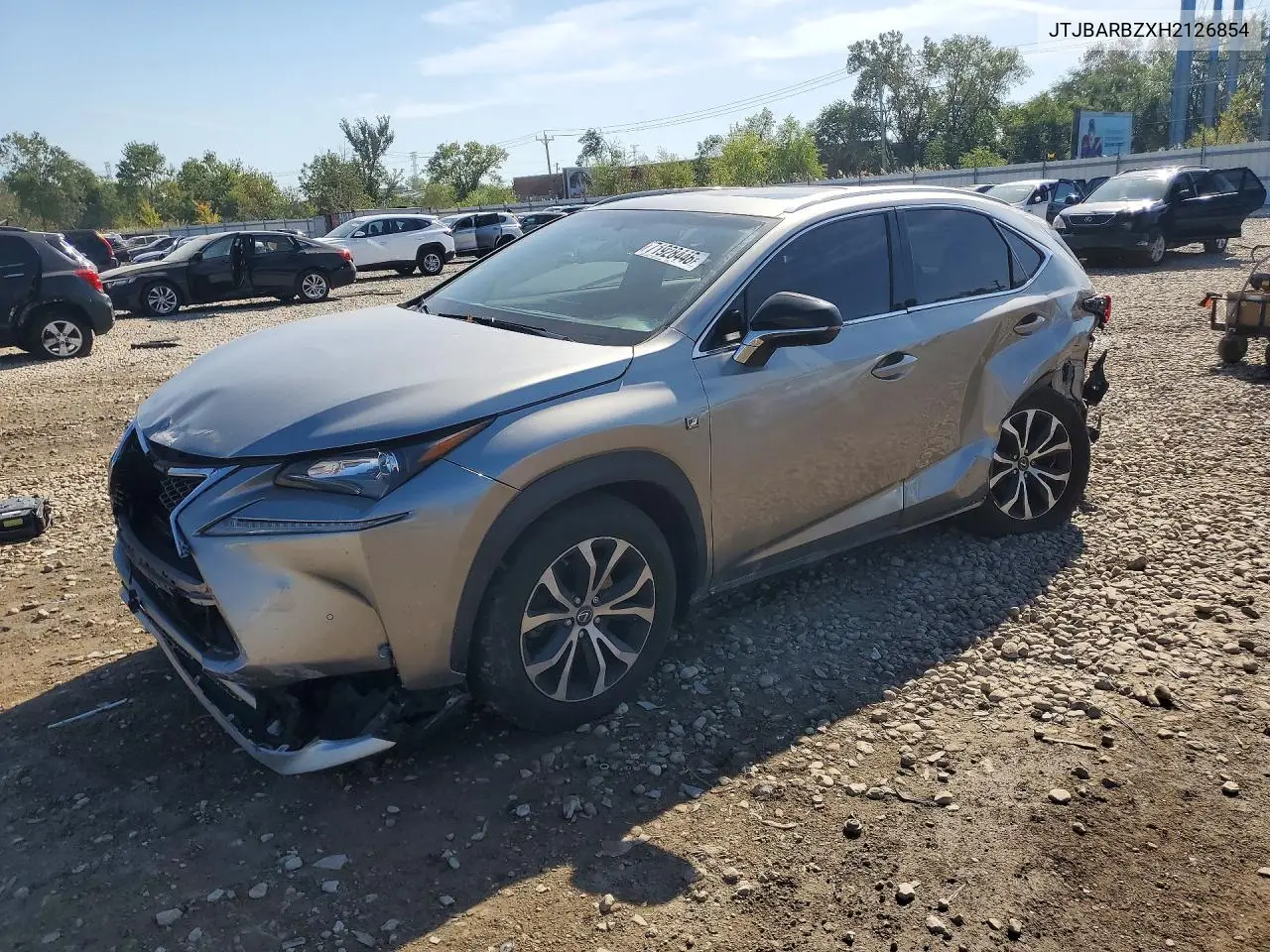 LEXUS NX 2017, VIN JTJBARBZXH2126854