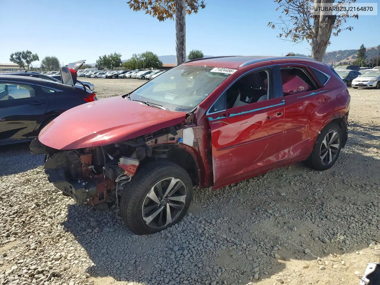 LEXUS NX 2018, VIN JTJBARBZ3J2164870