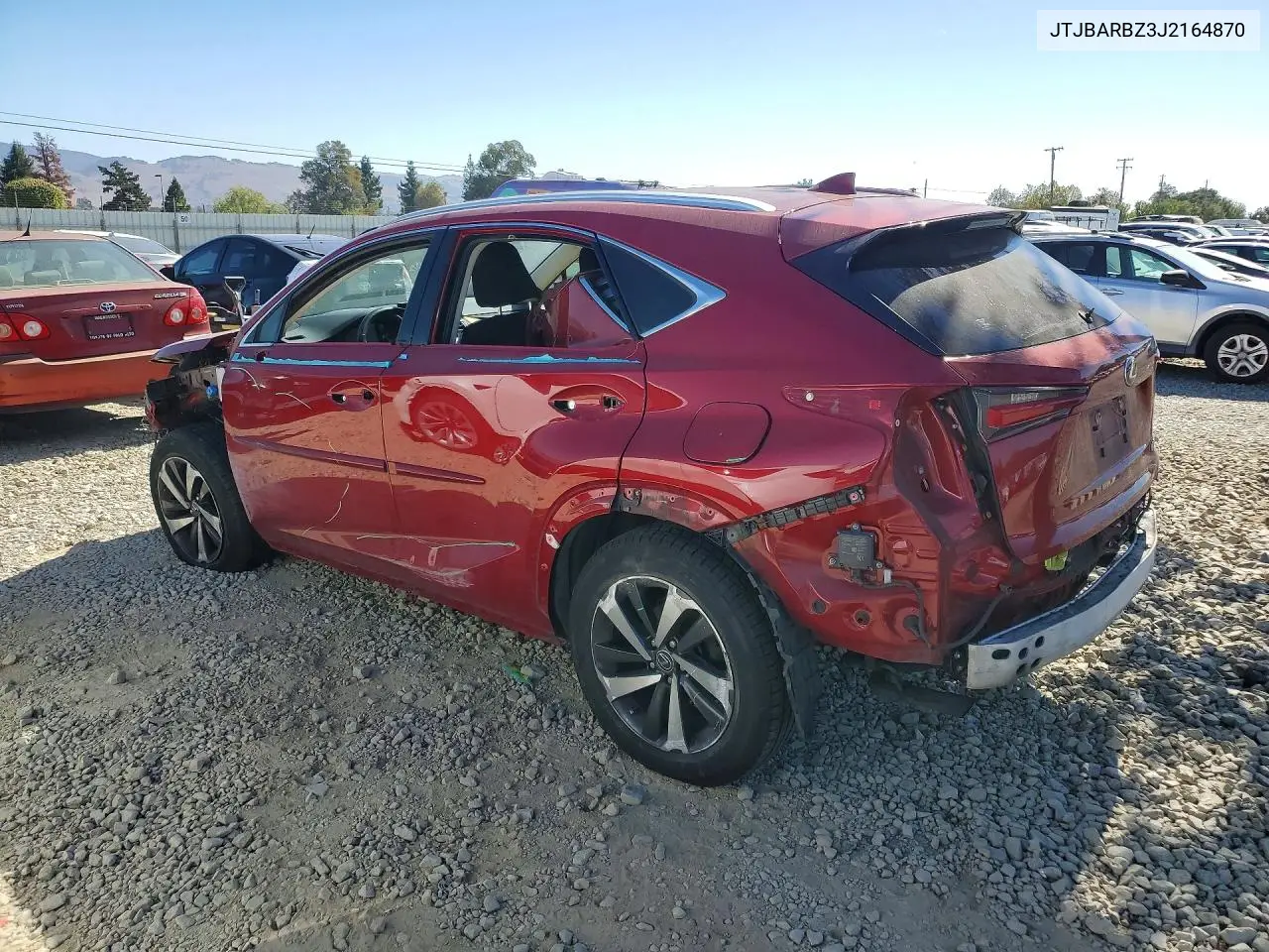 2018 LEXUS NX VIN JTJBARBZ3J2164870 — фото 2