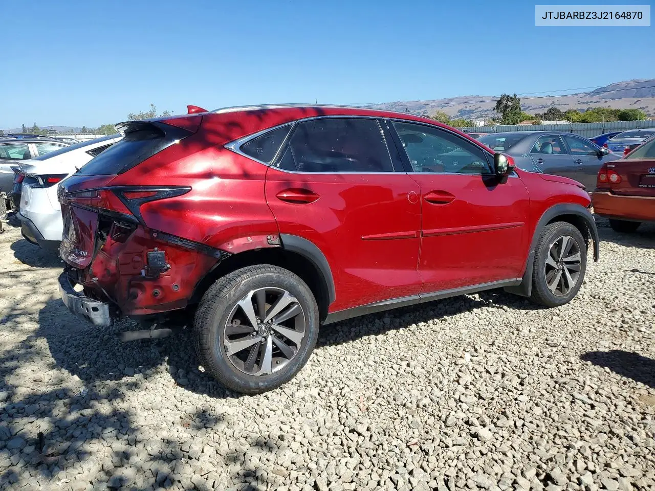 2018 LEXUS NX VIN JTJBARBZ3J2164870 — фото 3