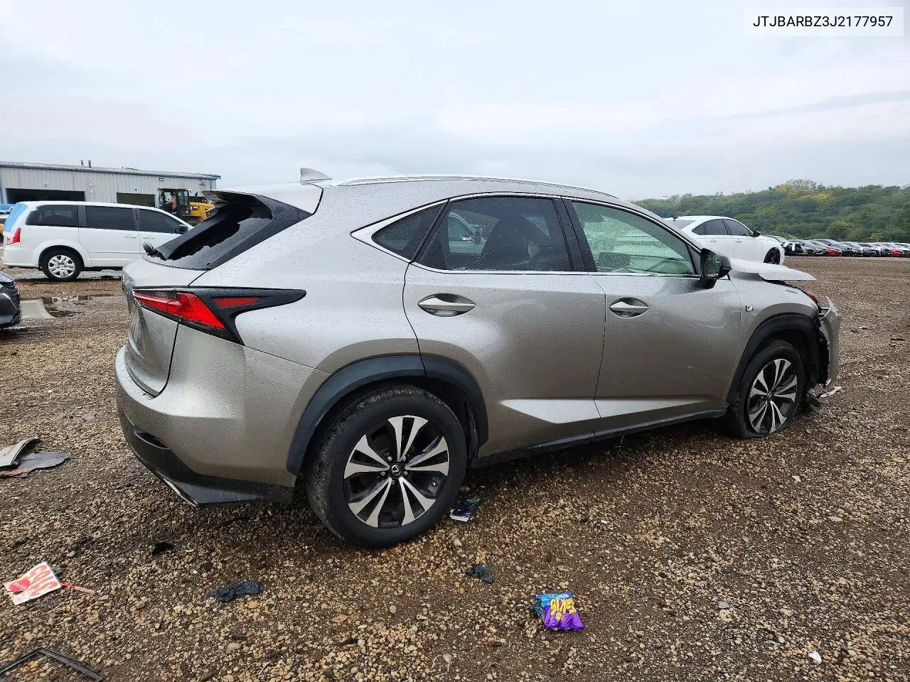 2018 LEXUS NX VIN JTJBARBZ3J2177957 — фото 3