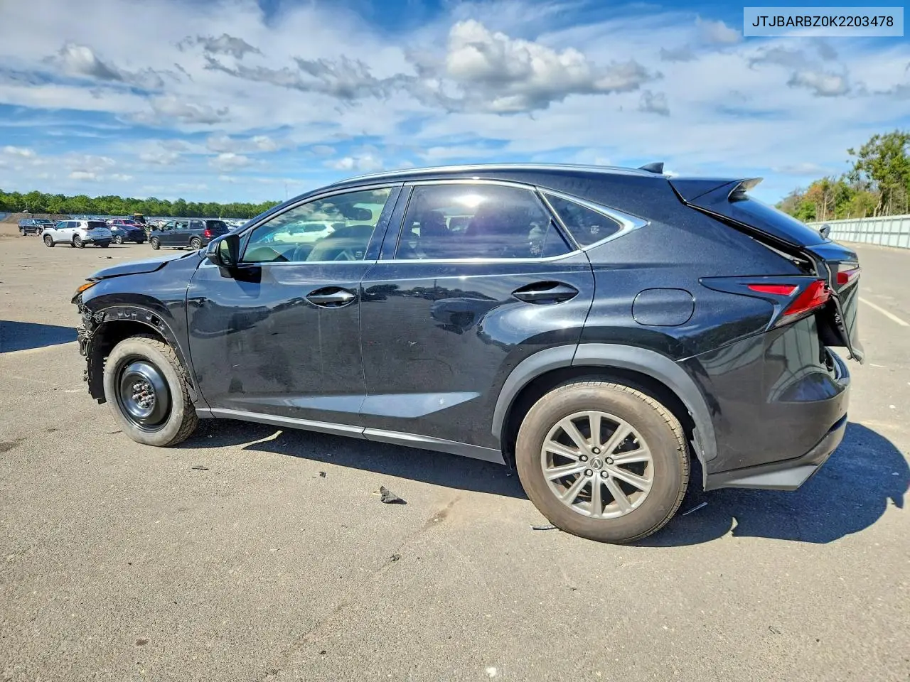 2019 LEXUS NX VIN JTJBARBZ0K2203478 — фото 2
