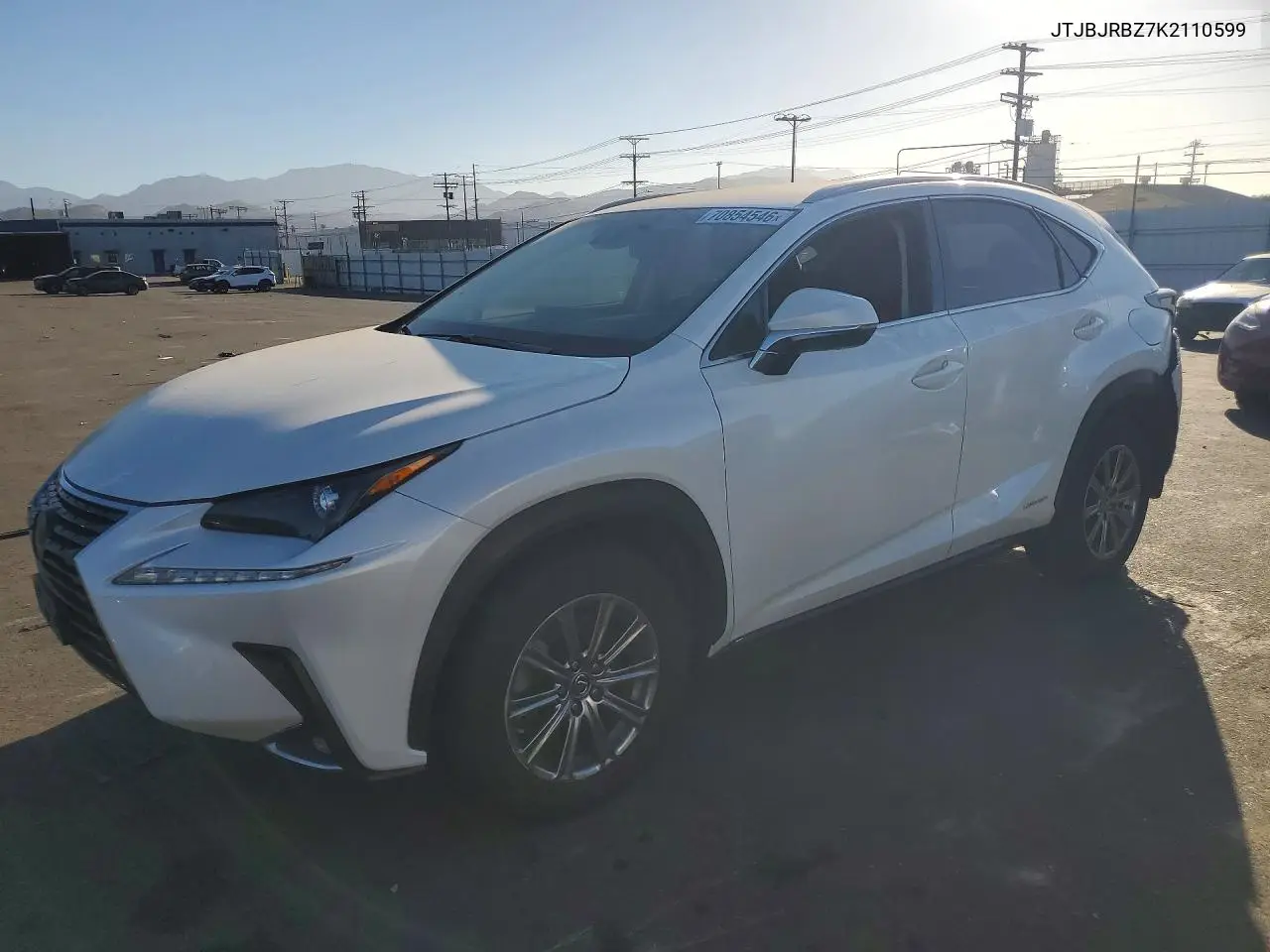 LEXUS NX 2019, VIN JTJBJRBZ7K2110599