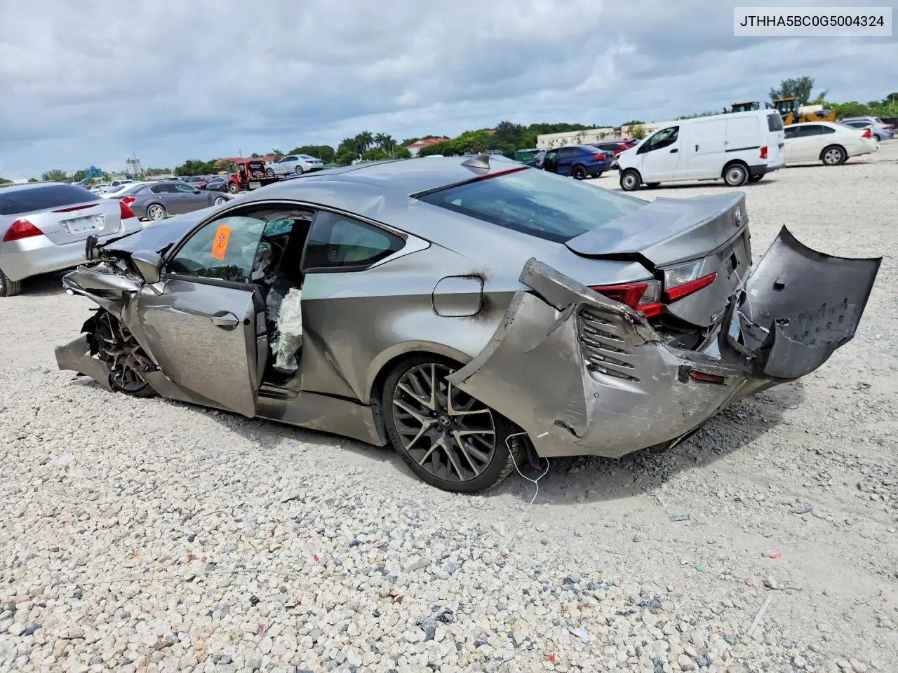 2016 LEXUS RC VIN JTHHA5BC0G5004324 — фото 2