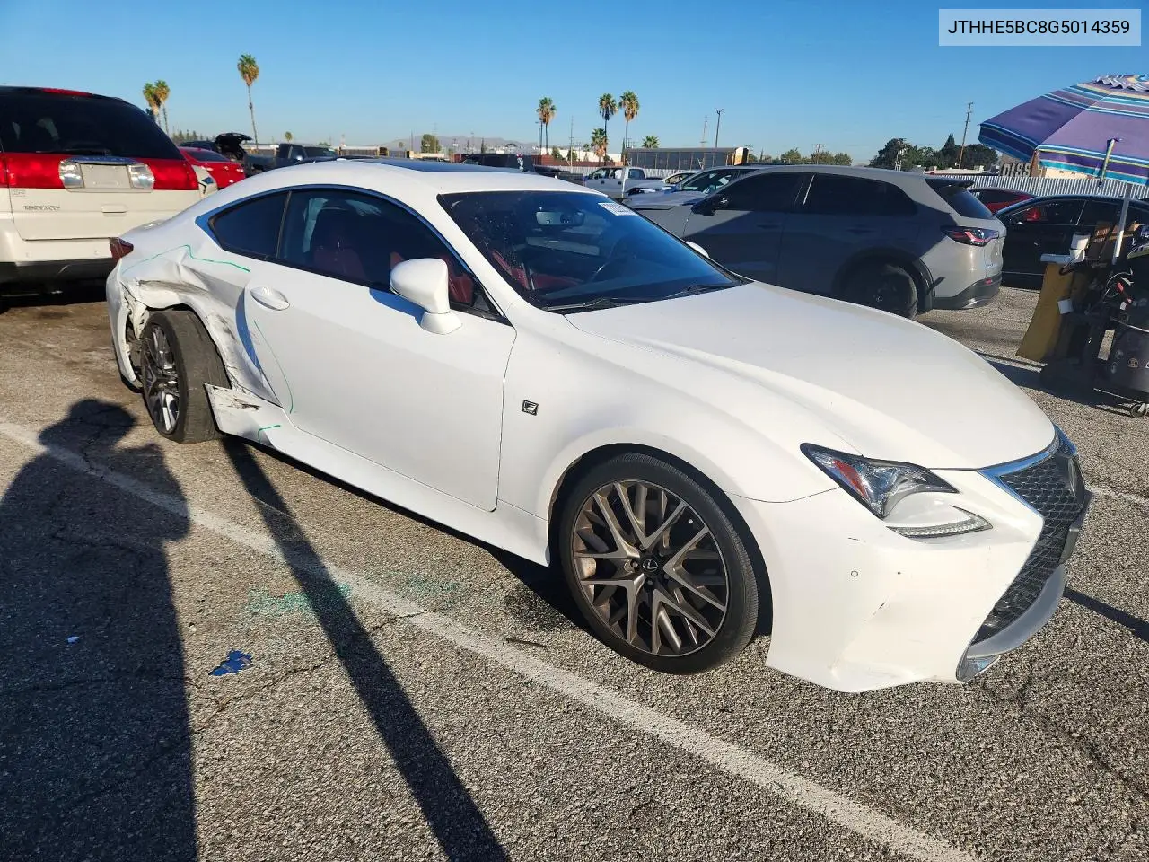 2016 LEXUS RC VIN JTHHE5BC8G5014359 — фото 4