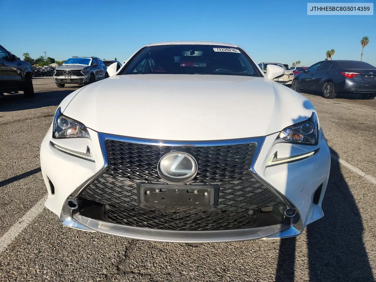 2016 LEXUS RC VIN JTHHE5BC8G5014359 — фото 5