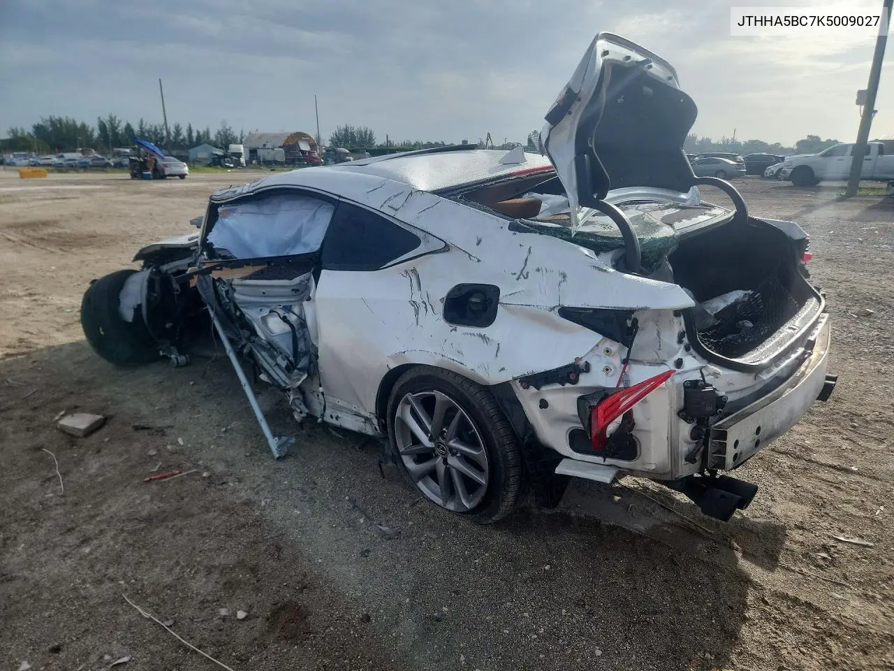 2019 LEXUS RC VIN JTHHA5BC7K5009027 — фото 2
