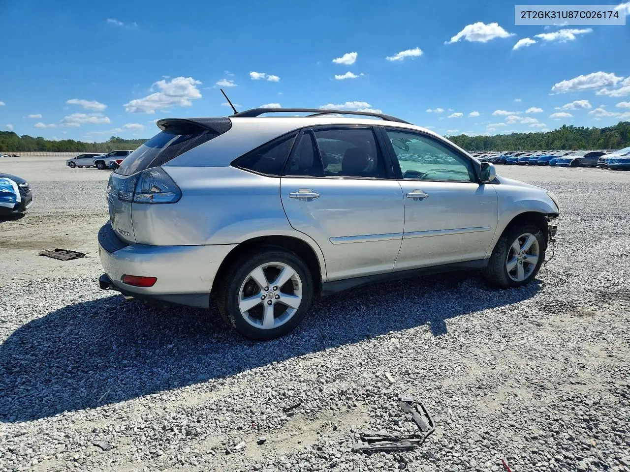 2007 LEXUS RX VIN 2T2GK31U87C026174 — фото 3