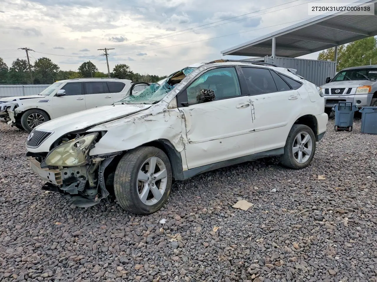 LEXUS RX 2007, VIN 2T2GK31U27C008138