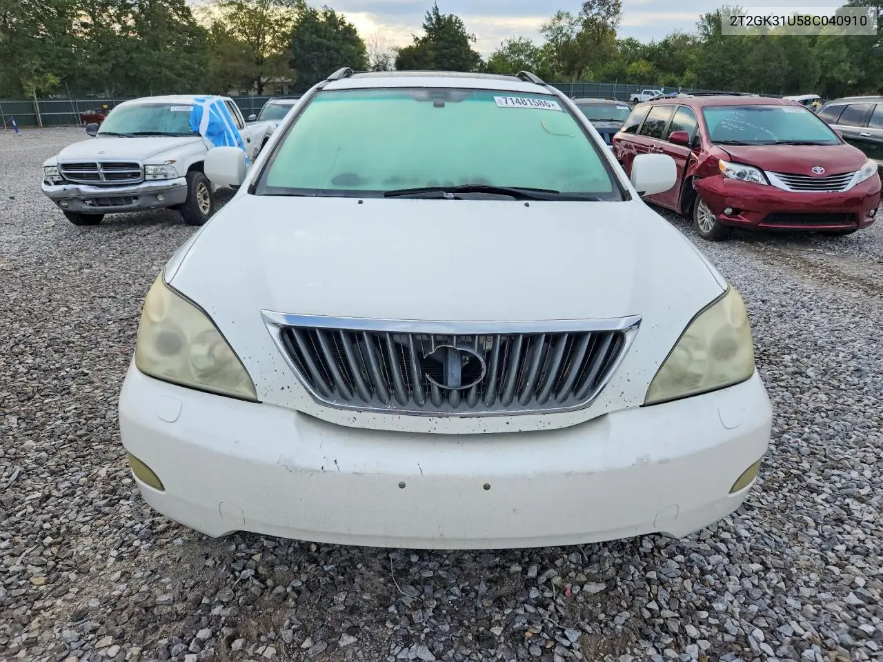 2008 LEXUS RX VIN 2T2GK31U58C040910 — фото 5