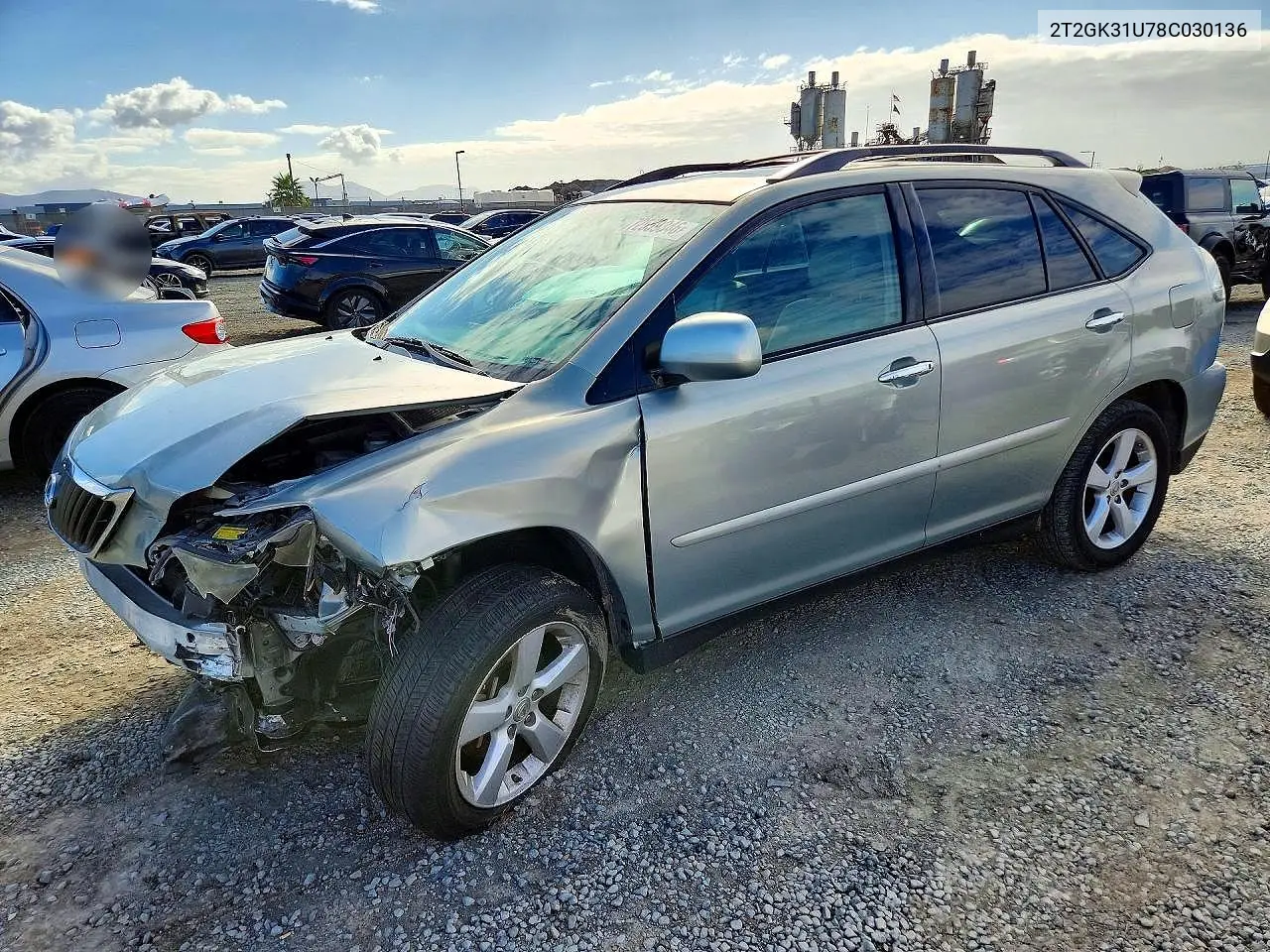 LEXUS RX 2008, VIN 2T2GK31U78C030136