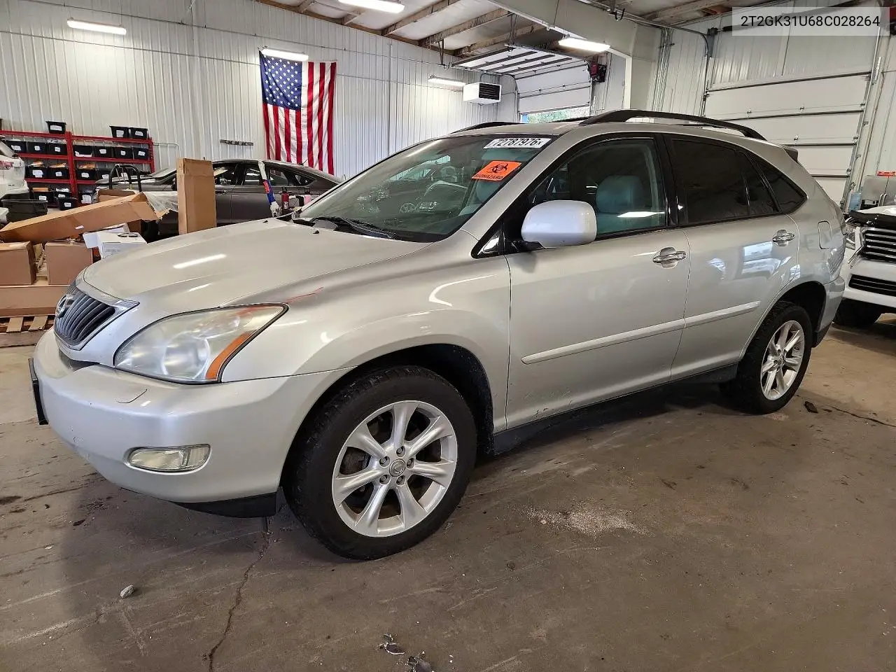 LEXUS RX 2008, VIN 2T2GK31U68C028264