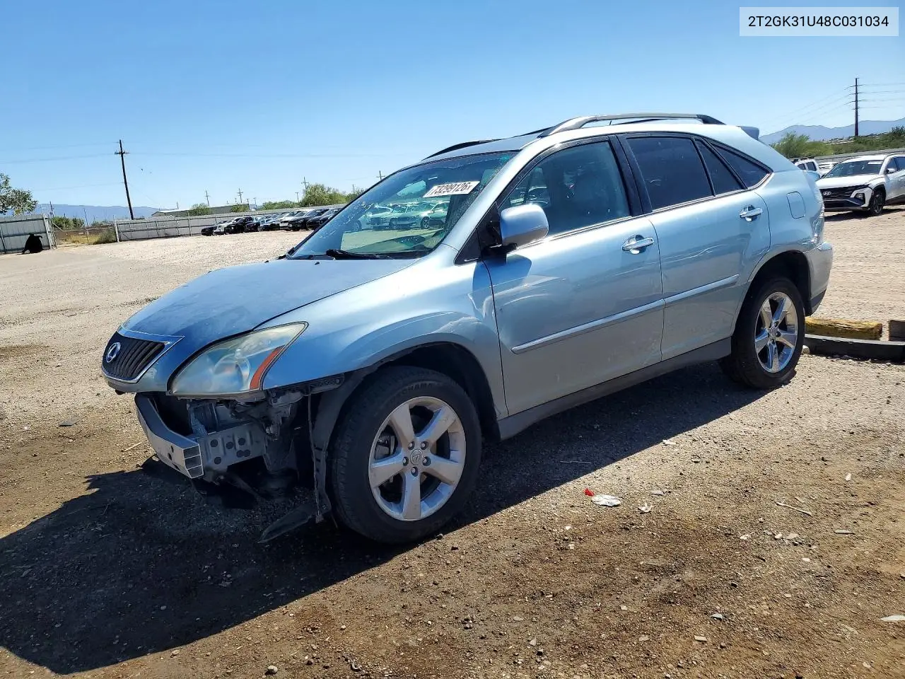 LEXUS RX 2008, VIN 2T2GK31U48C031034