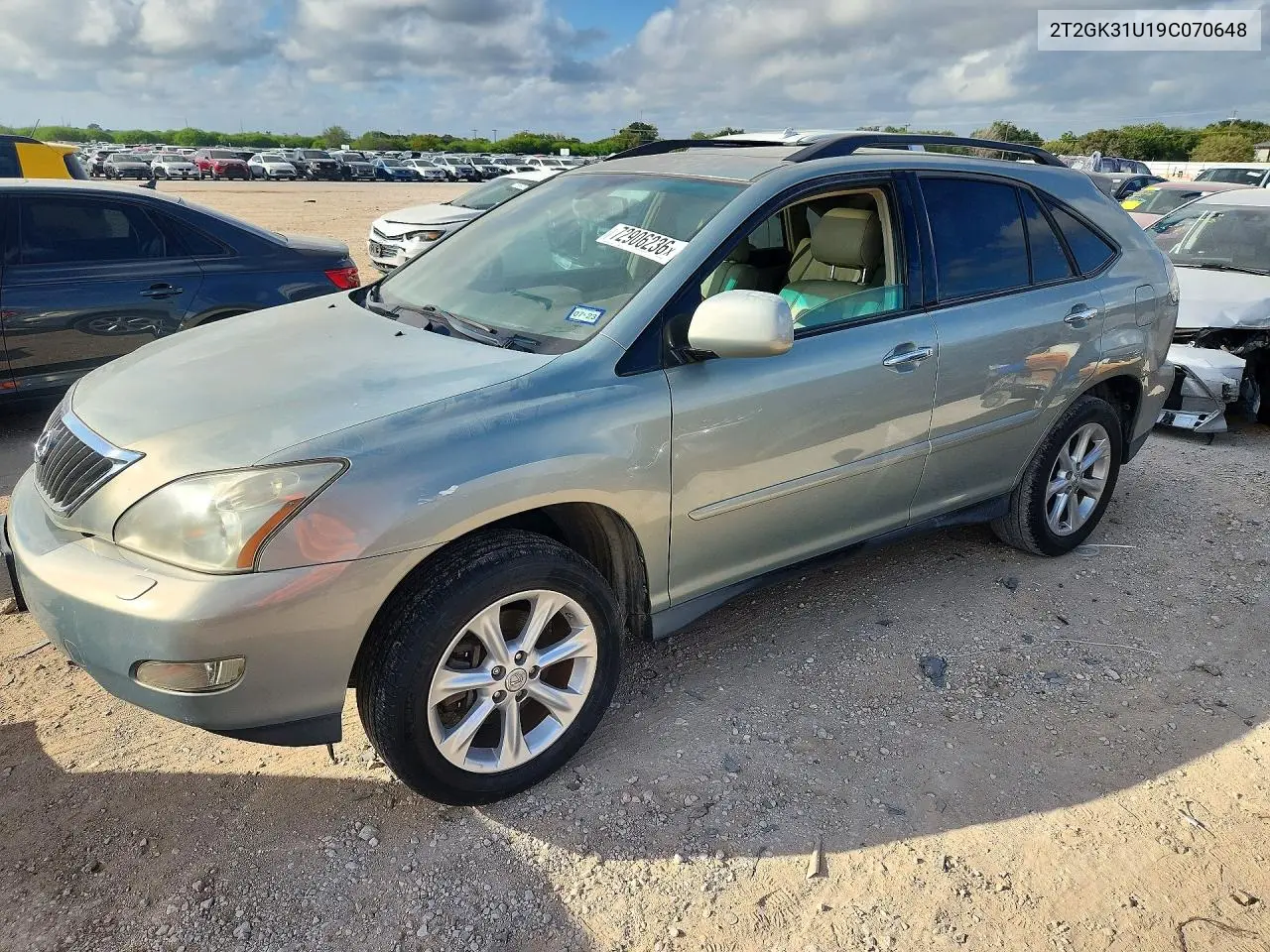 LEXUS RX 2009, VIN 2T2GK31U19C070648