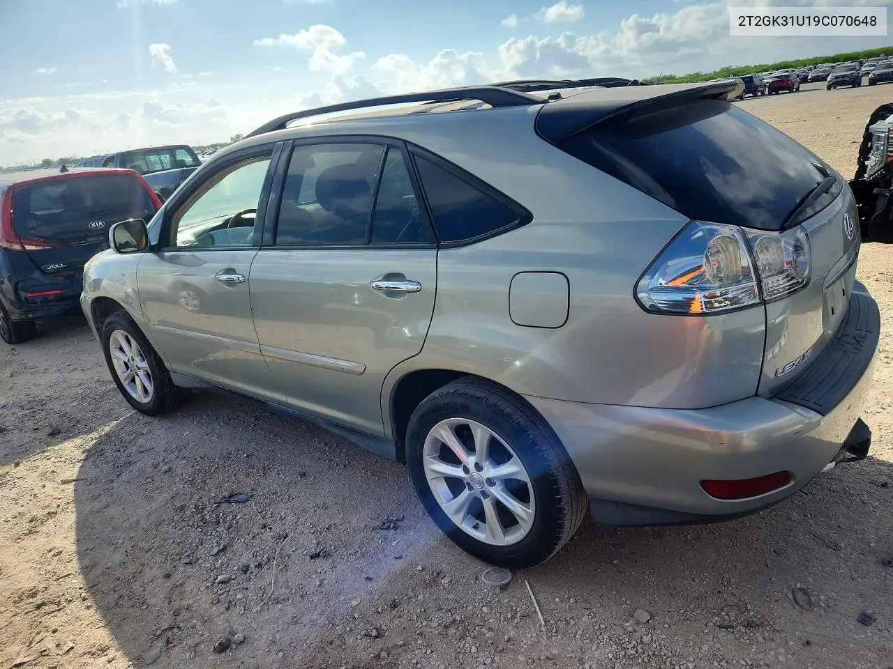 2009 LEXUS RX VIN 2T2GK31U19C070648 — фото 2