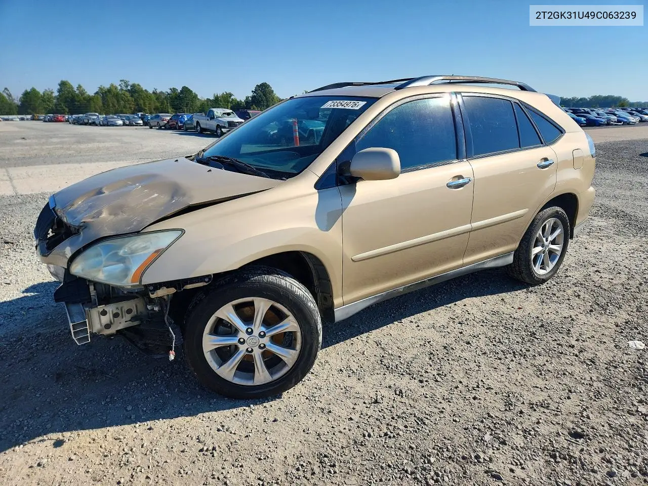LEXUS RX 2009, VIN 2T2GK31U49C063239