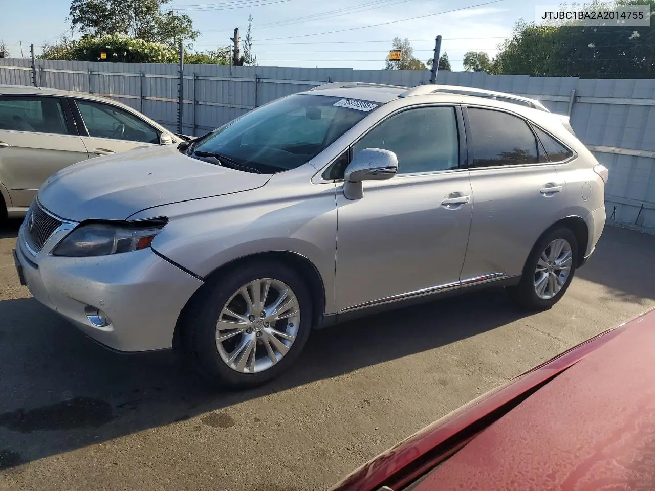 LEXUS RX 2010, VIN JTJBC1BA2A2014755