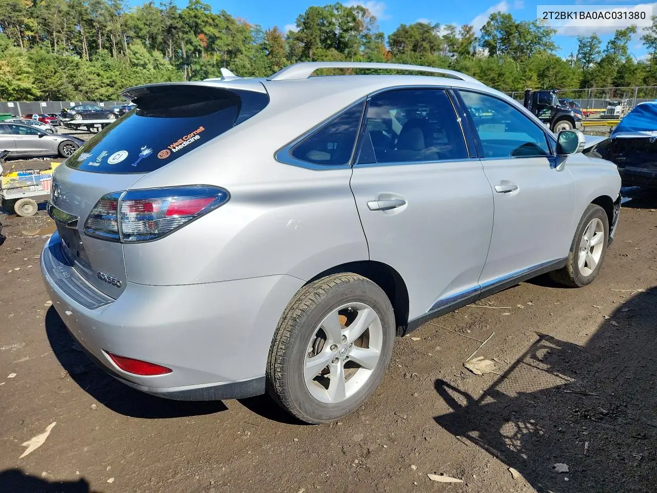 2010 LEXUS RX VIN 2T2BK1BA0AC031380 — фото 3