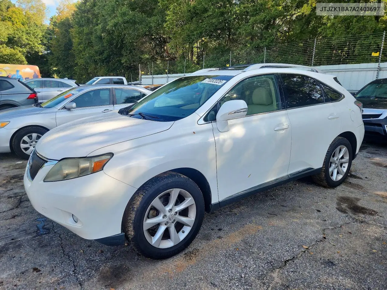 LEXUS RX 2010, VIN JTJZK1BA7A2403697