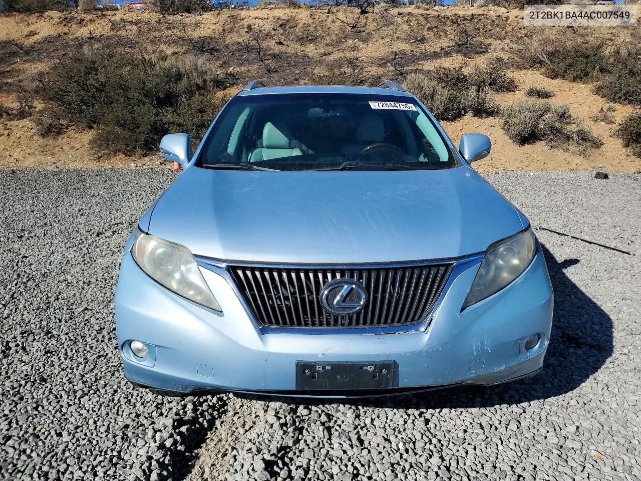 2010 LEXUS RX VIN 2T2BK1BA4AC007549 — фото 5