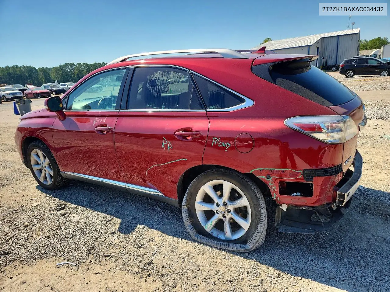 2010 LEXUS RX VIN 2T2ZK1BAXAC034432 — фото 2