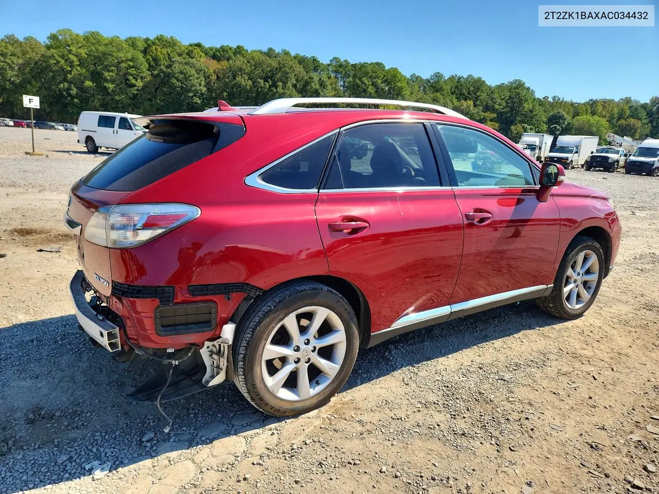 2010 LEXUS RX VIN 2T2ZK1BAXAC034432 — фото 3
