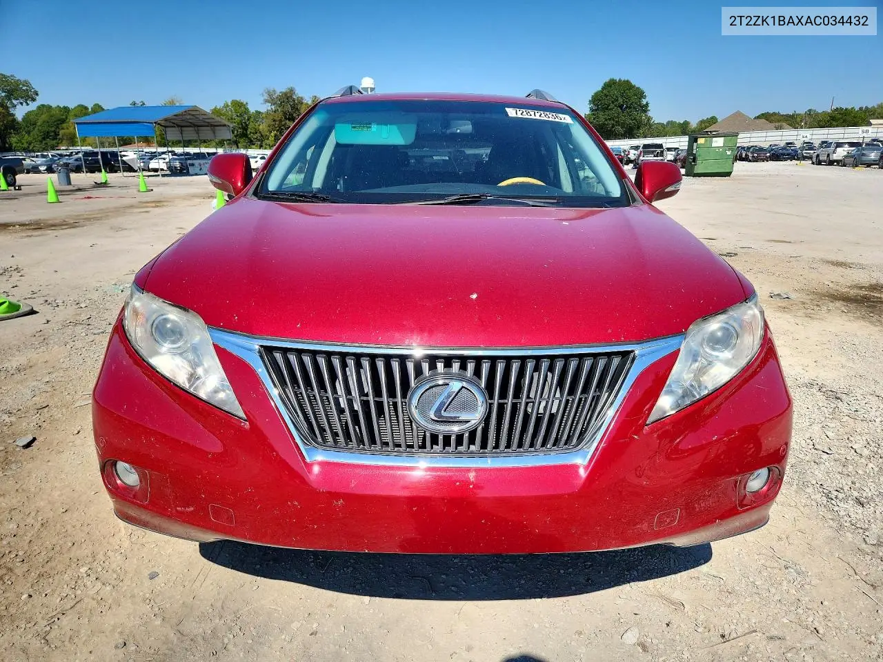 2010 LEXUS RX VIN 2T2ZK1BAXAC034432 — фото 5