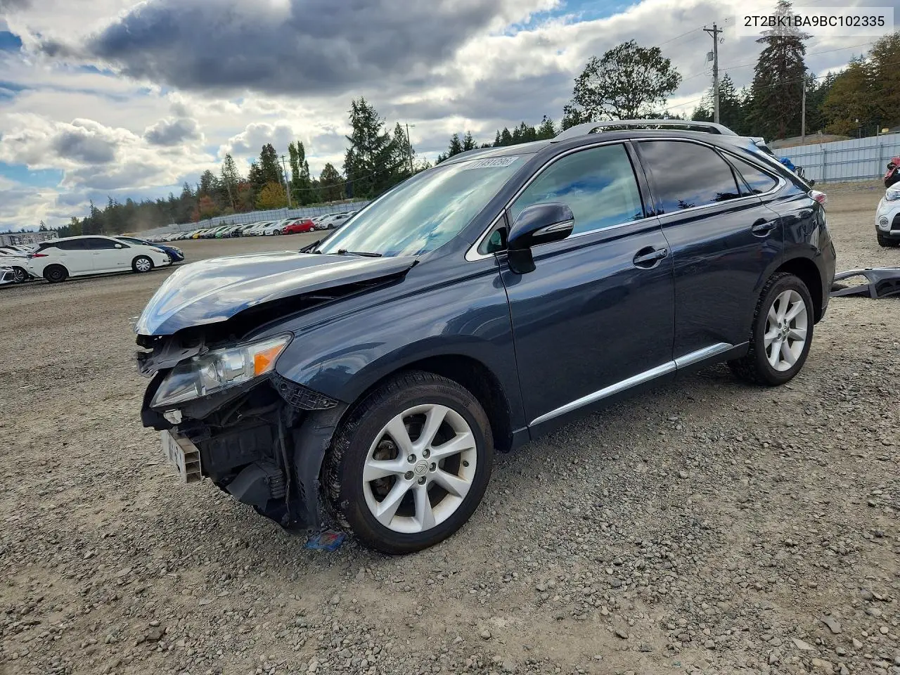 LEXUS RX 2011, VIN 2T2BK1BA9BC102335
