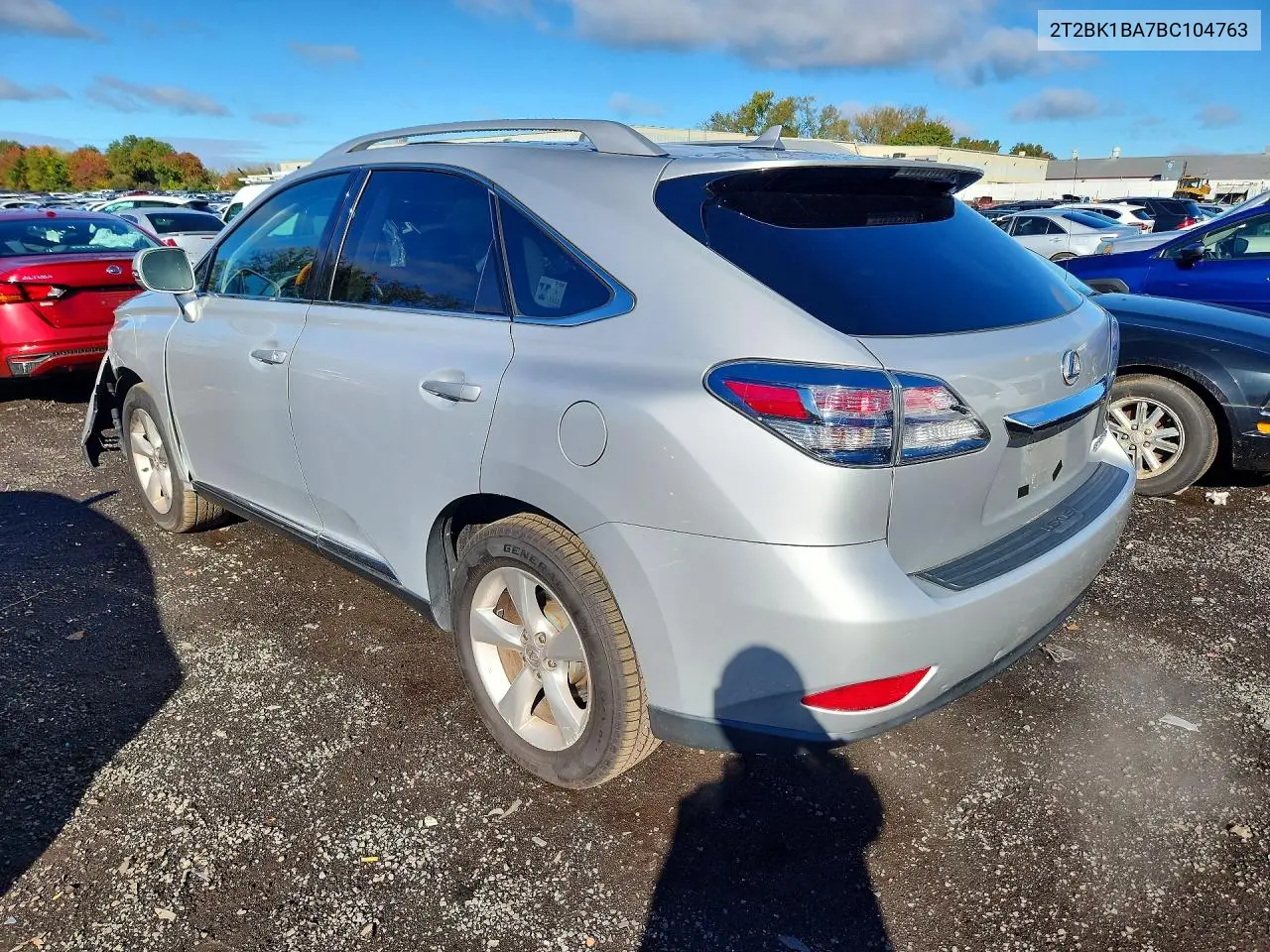 2011 LEXUS RX VIN 2T2BK1BA7BC104763 — фото 2