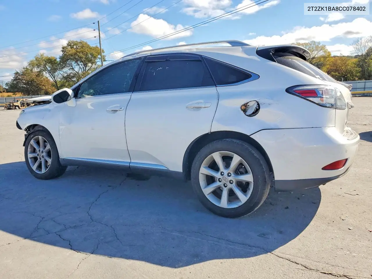 2012 LEXUS RX VIN 2T2ZK1BA8CC078402 — фото 2