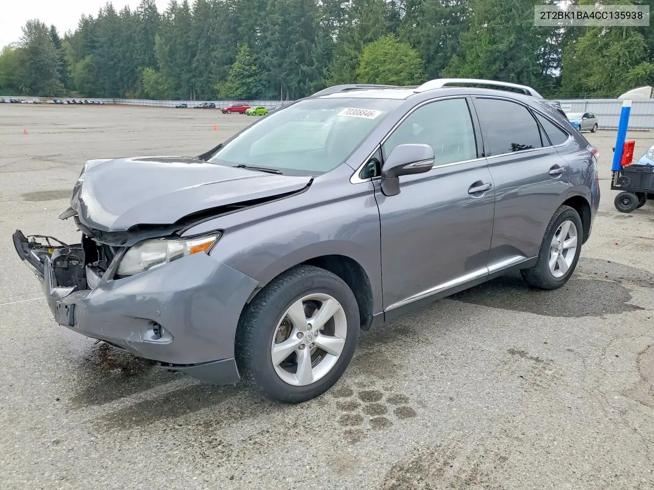 2012 LEXUS RX VIN 2T2BK1BA4CC135938 — фото 2