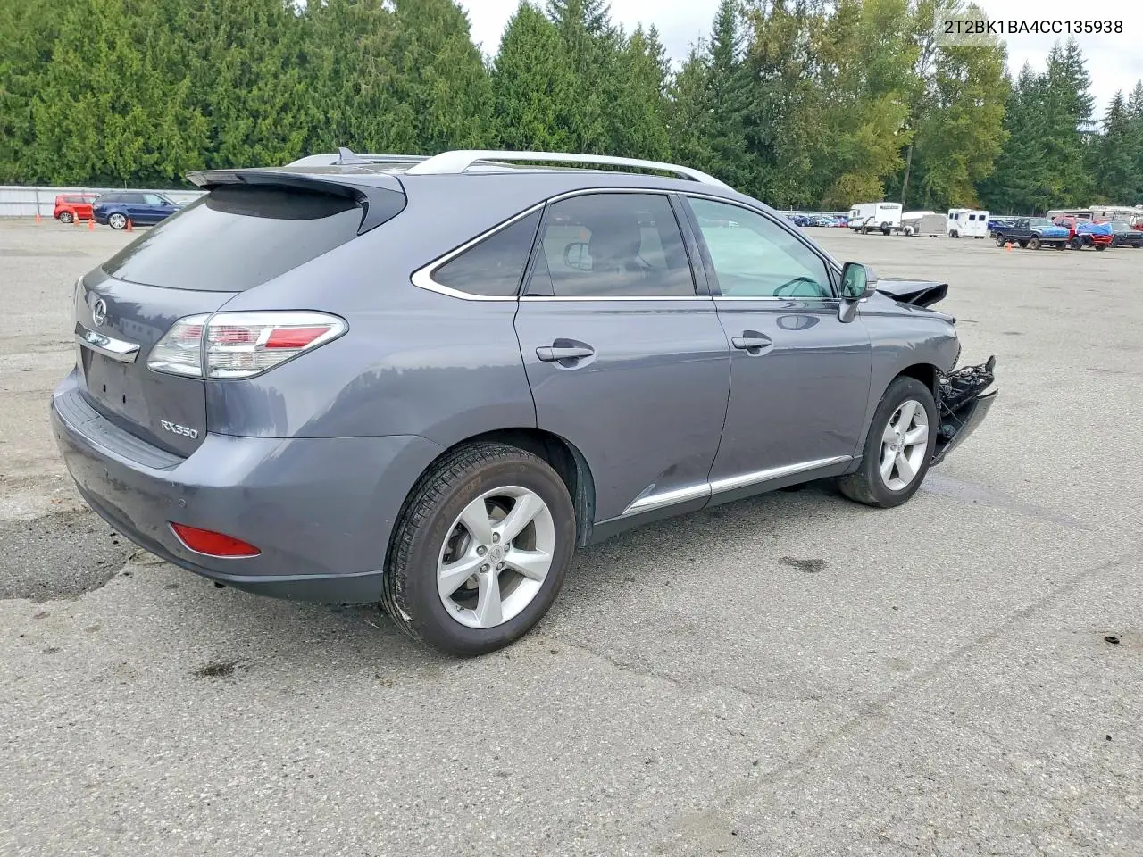 2012 LEXUS RX VIN 2T2BK1BA4CC135938 — фото 3