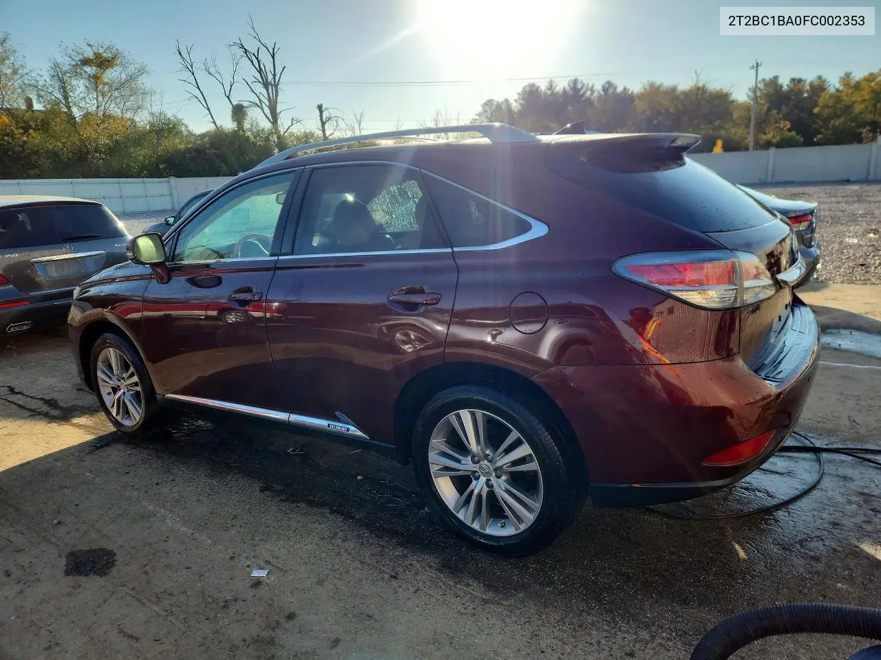 2015 LEXUS RX VIN 2T2BC1BA0FC002353 — фото 2