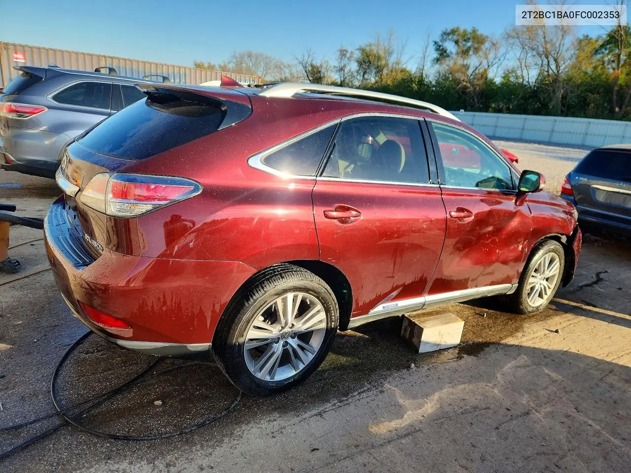 2015 LEXUS RX VIN 2T2BC1BA0FC002353 — фото 3