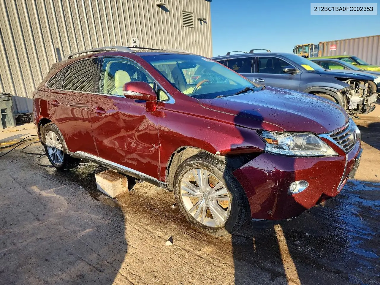 2015 LEXUS RX VIN 2T2BC1BA0FC002353 — фото 4