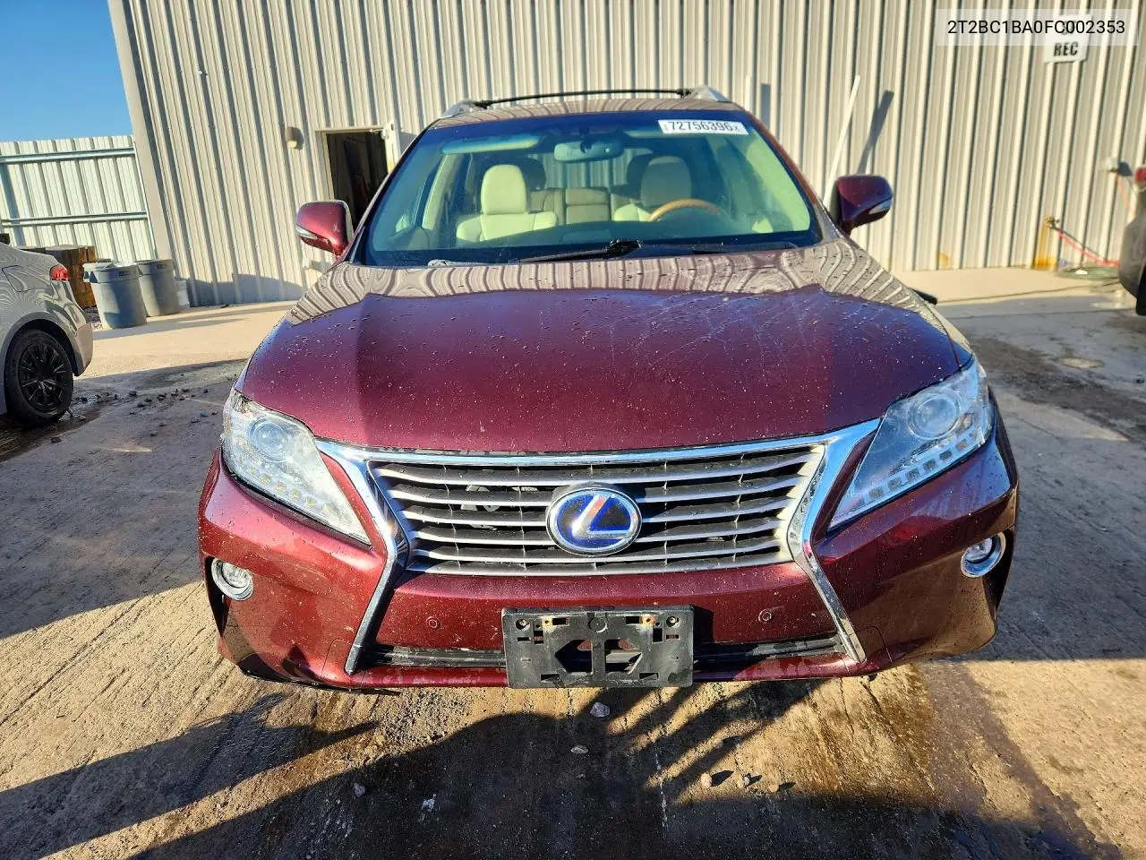 2015 LEXUS RX VIN 2T2BC1BA0FC002353 — фото 5