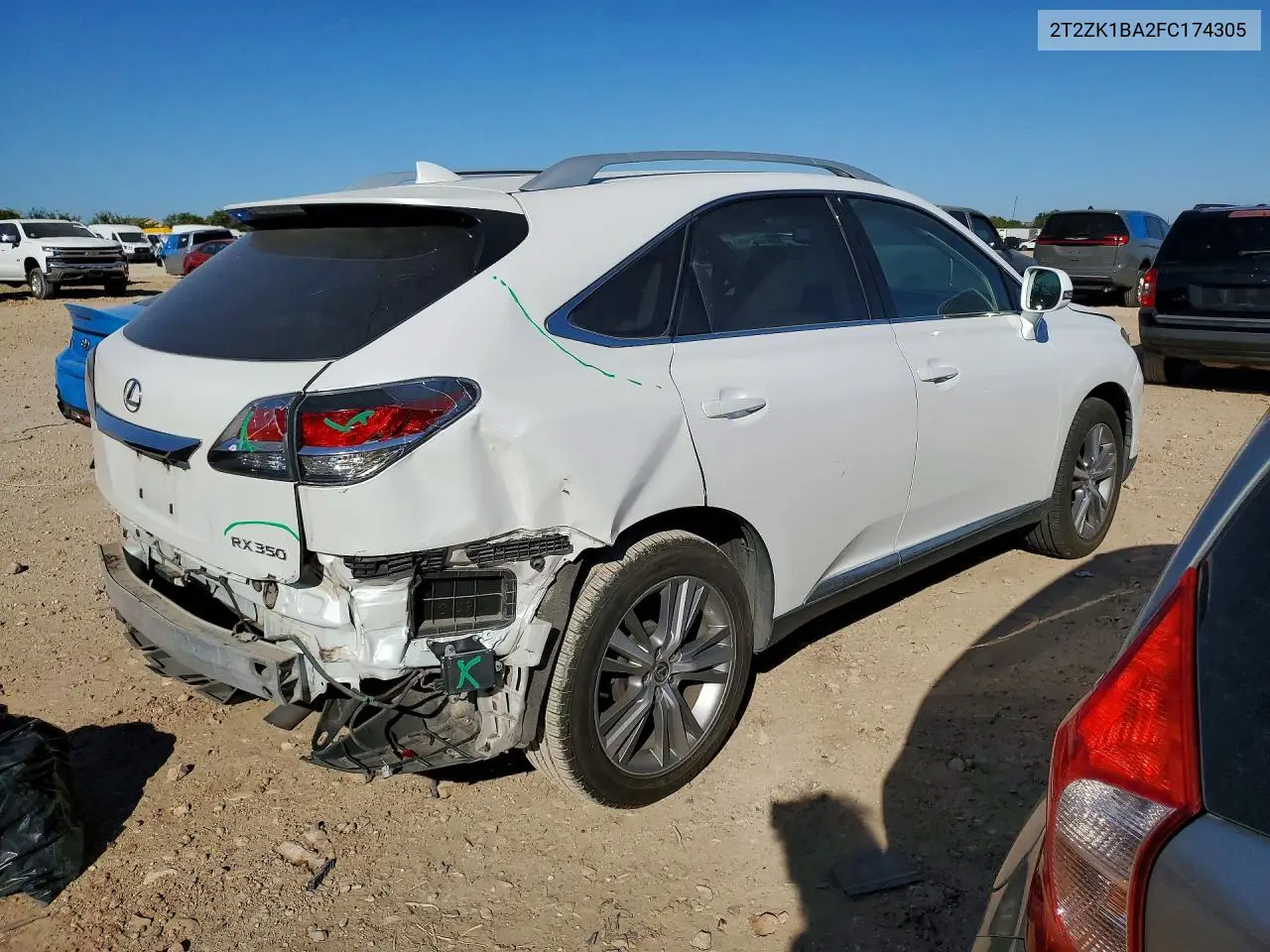 2015 LEXUS RX VIN 2T2ZK1BA2FC174305 — фото 3