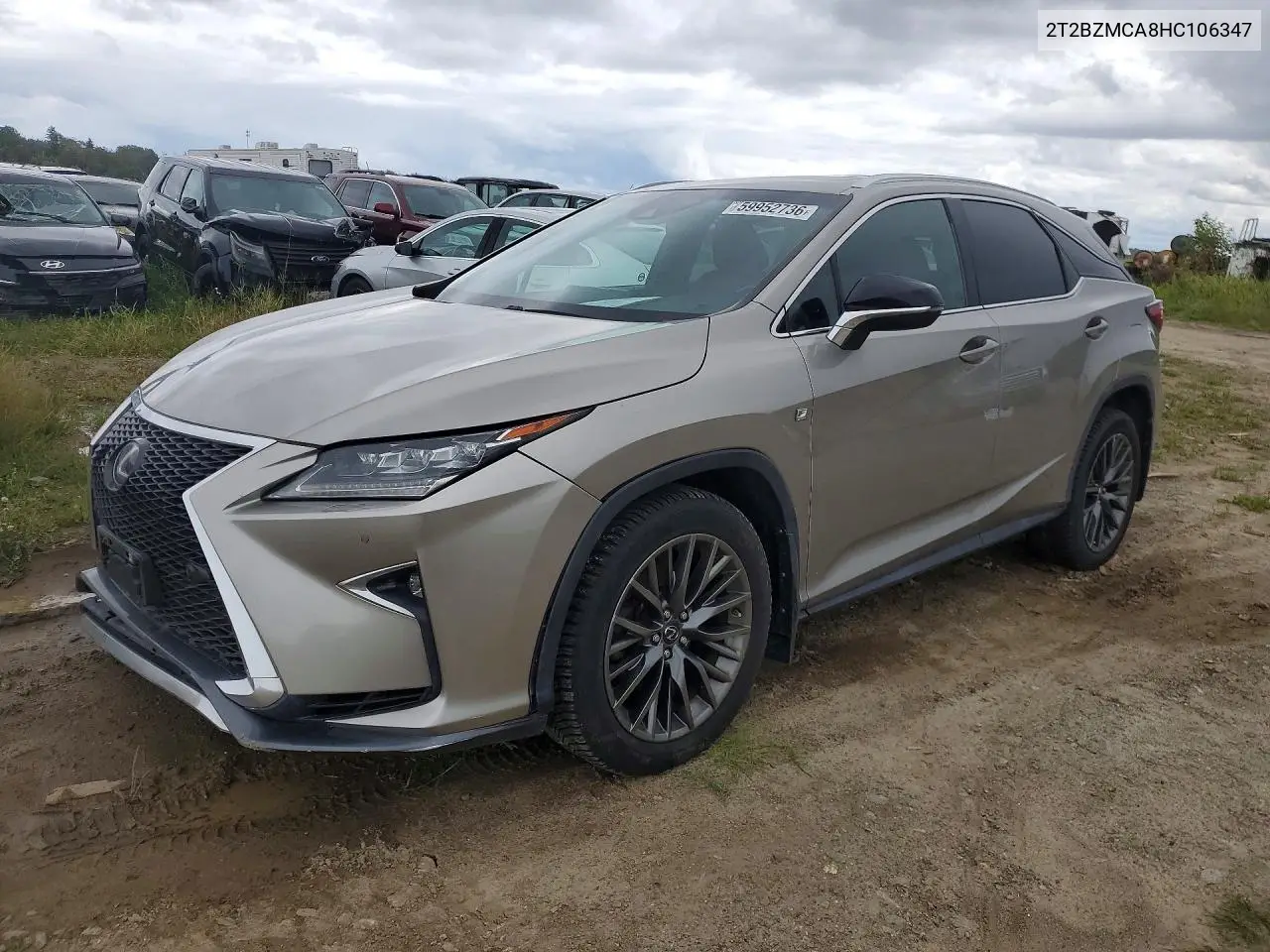 LEXUS RX 2017, VIN 2T2BZMCA8HC106347